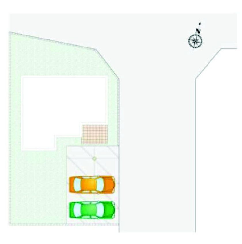 前橋市荒牧町　2号棟　新築住宅の区画図|駐車場3台以上ご用意しています！
来客時も重宝しますよ！