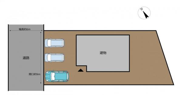 八戸市大字尻内町字大仏の区画図|【リフォーム後区画図】普通車1台と軽1台駐車可能になる予定です。