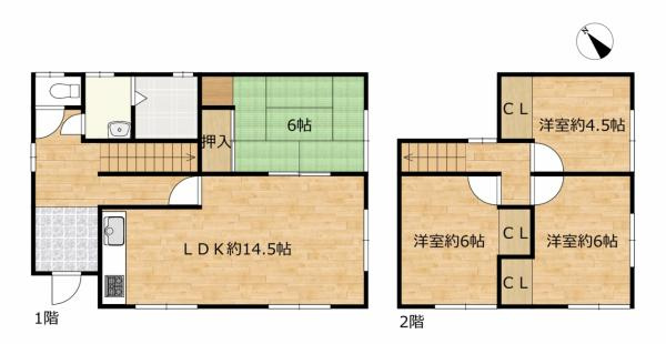 八戸市大字尻内町字大仏の区画図|【リフォーム後区画図】普通車1台と軽1台駐車可能になる予定です。