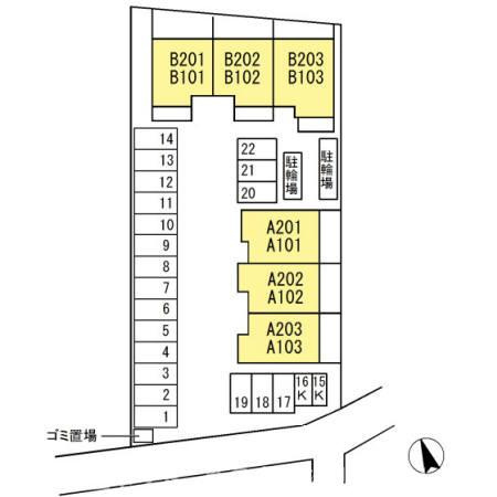 Lilac　B棟の区画図