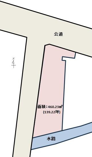 小郡市上岩田　売り土地の土地図