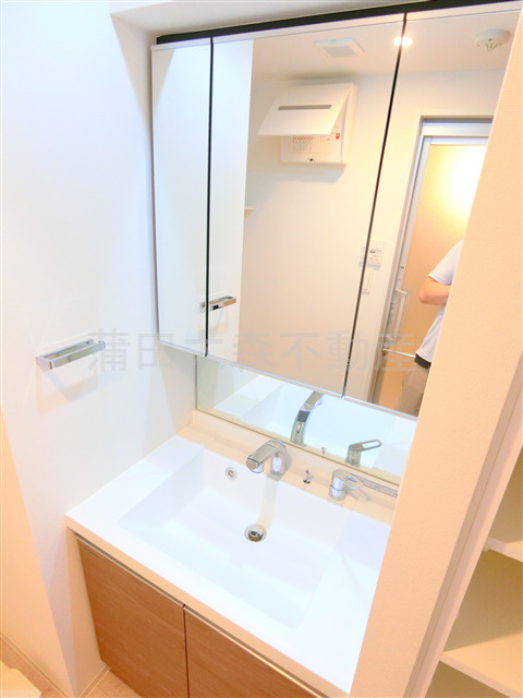 ラフィスタ蒲田南Ⅱの洗面所|洗面脱衣所　3面鏡の独立洗面台！