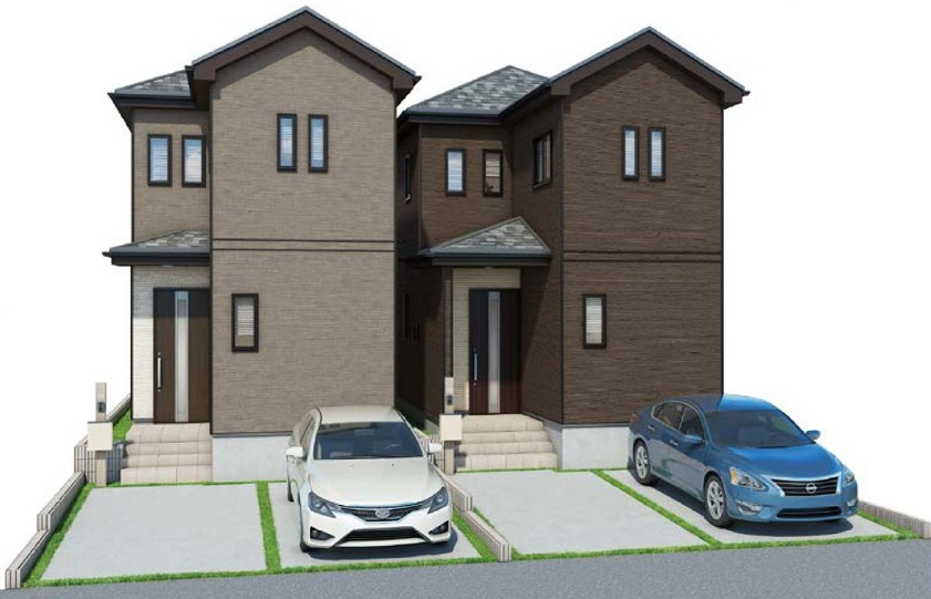 仲介手数料無料　ハートフルタウン所沢中新井１８期　全２棟の外観パース