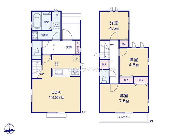 仲介手数料無料　ハートフルタウン所沢中新井１８期　全２棟の間取り