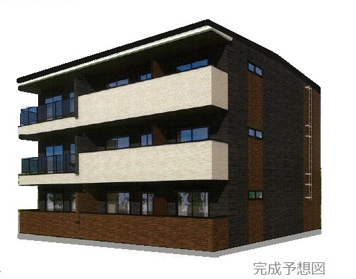 川崎市多摩区布田のアパートの外観パース