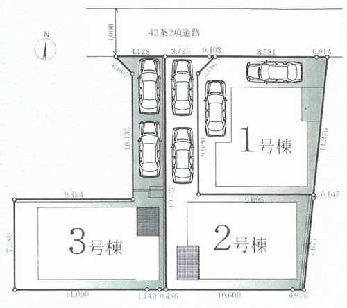 伊勢原市東大竹1期　新築戸建全3棟　3号棟の区画図
