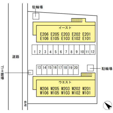 コンフォート ｲｰｽﾄの区画図
