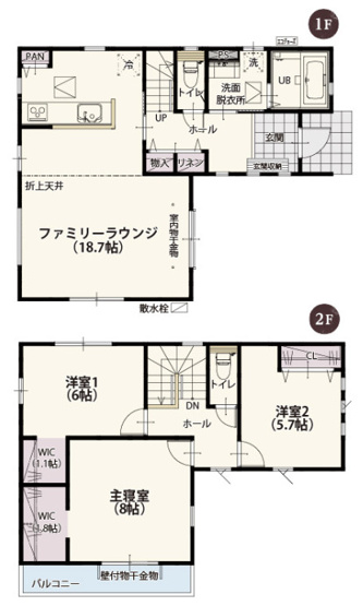 【間取り】 | 桶川市上日出谷第13期　クライン　新築戸建　全2棟　2号棟