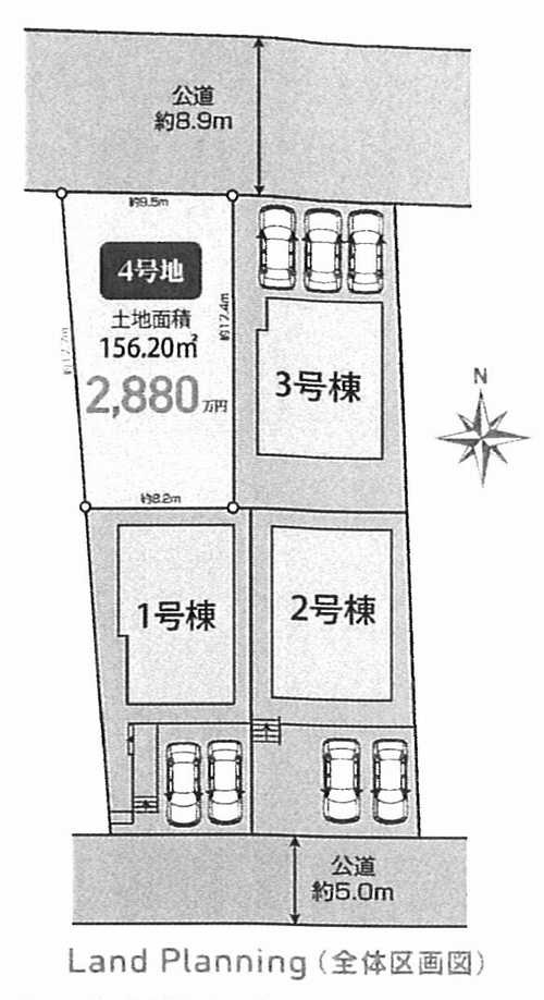 伊勢原市高森6丁目　新築戸建全3棟　3号棟の区画図