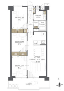 【間取り】シャトー第３八戸の里 