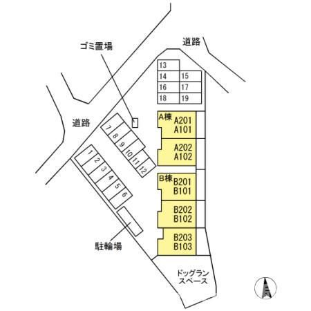 セジュール澄Ⅲ A棟の区画図