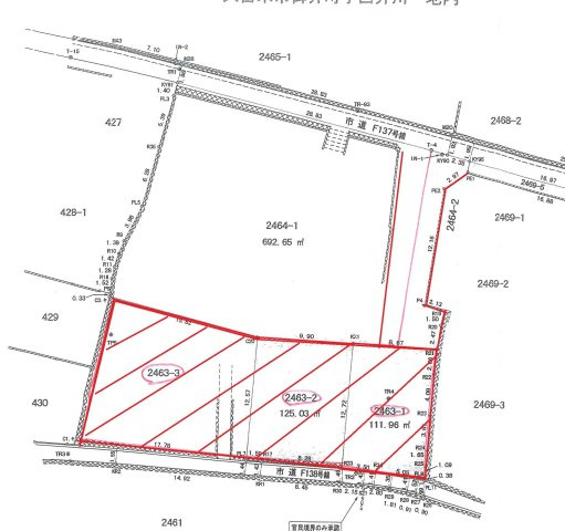 久留米市御井町　売り土地の区画図