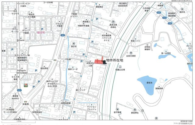 久留米市御井町　売り土地の地図