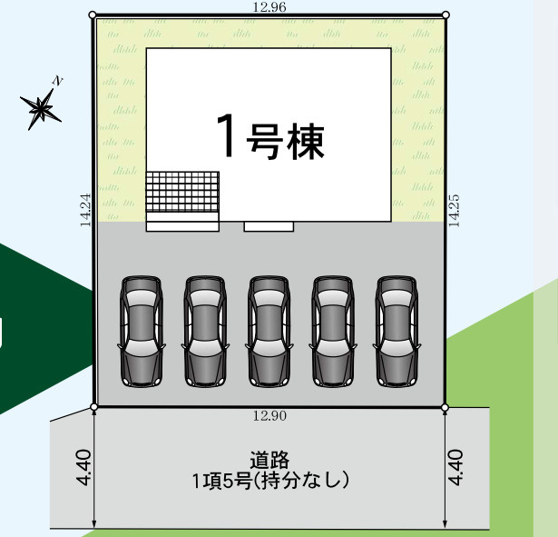 新築戸建　富士市五貫島第3　全1棟　1号棟の区画図