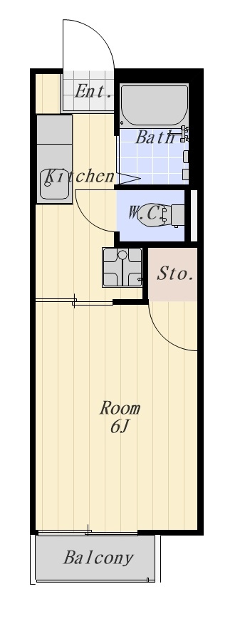 ファミーユ平和島 203号室の間取り