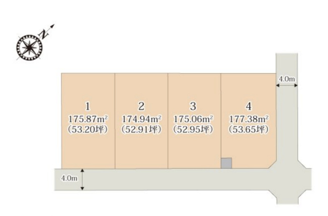 【土地図】 | 深谷市東方第28期　売地　全4区画　1号地