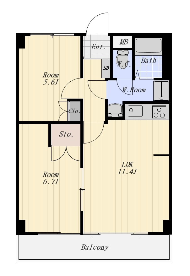 リヴェール多摩川 303号室の間取り