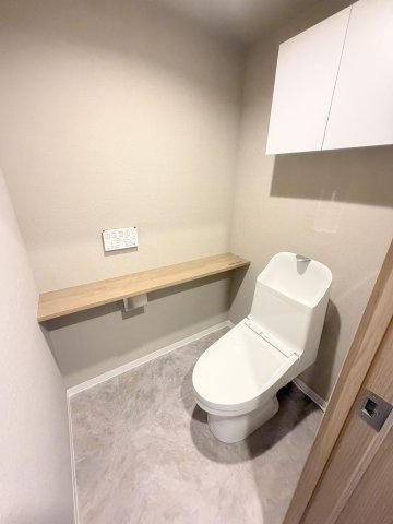 パークフィールドみさとテラ・ウエスト5街区2号館のトイレ|カウンター・収納付きのトイレです