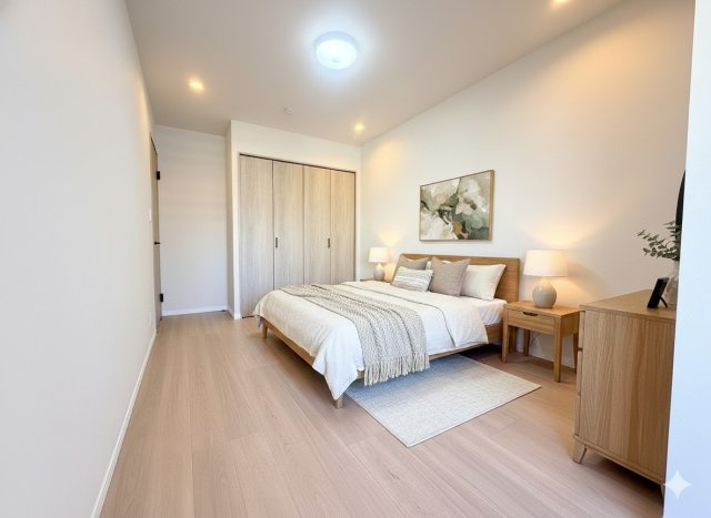 パークフィールドみさとテラ・ウエスト5街区2号館の洋室|現況の物件写真にCGによる画像処理を行っています。家具、家電、小物、カーテン等はイメージはCGです。