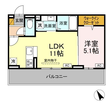 N・D-ROOM IIDACHOU A棟の間取り