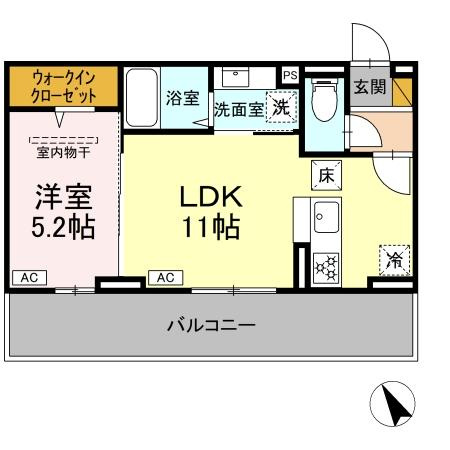 N・D-ROOM IIDACHOU A棟の間取り