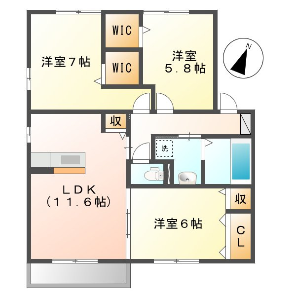 クオーレＢの間取り