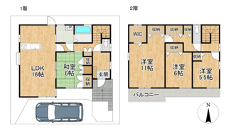 【間取り】 | 紫竹上ノ岸町貸家