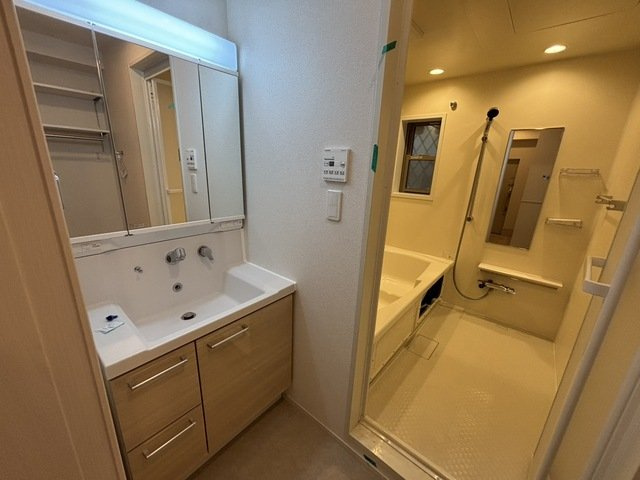 サニーレジデンス鷺洲Ａの洗面所|コンパクトで使いやすい洗面所