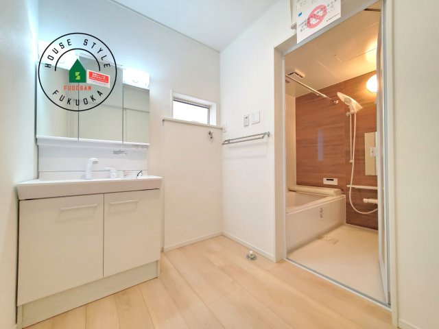 福岡市西区今宿東3丁目第10-6棟(2号棟)の内観：施工例|脱衣所、洗面所は小さなプライベートスペース。歯磨き、洗顔と毎日施す個人空間。