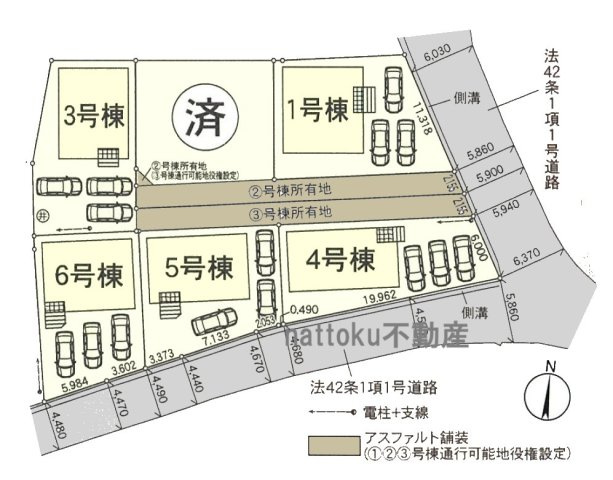 沼津市中沢田第３　新築戸建　全６棟　３号棟　の区画図