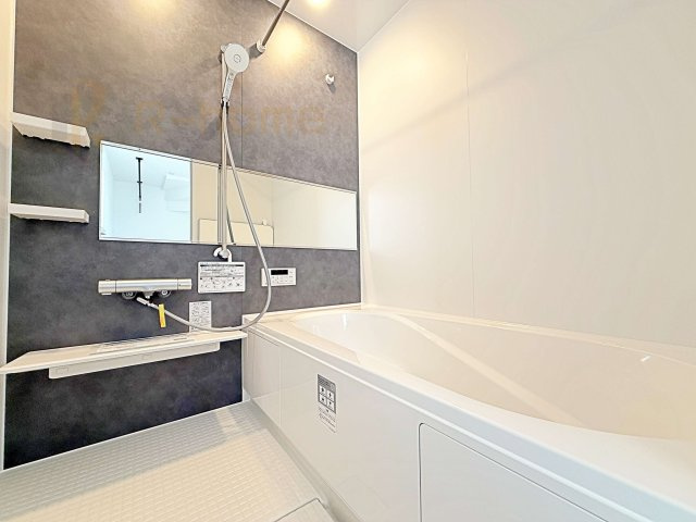 水戸市河和田12期　新築戸建て　1号棟の浴室|足を伸ばしてもゆったりできるバスルーム♪機能性も取り入れて使い易さも保証します♪