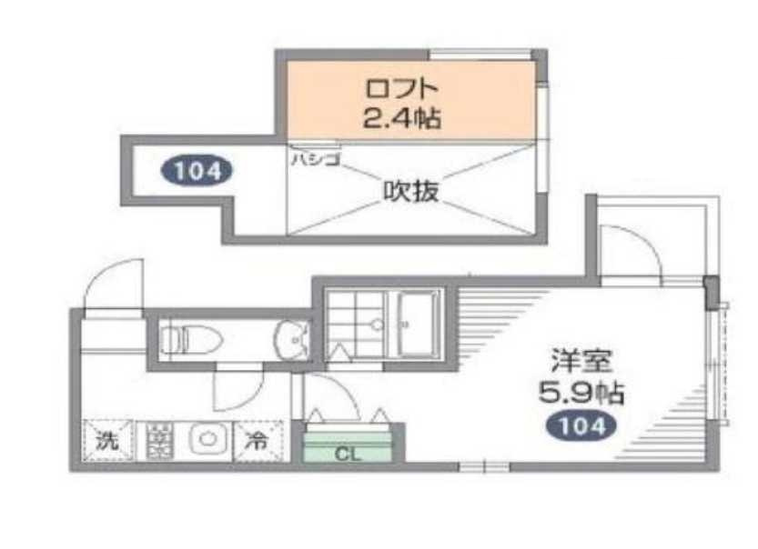 グランエッグス三軒茶屋N　デザイナーズ　ロフト　礼金０の間取り