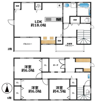 【間取り】 | 垂水区西舞子9丁目　新築戸建 | 収納たっぷり♪使い勝手の良い間取りです♪