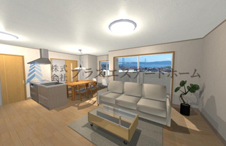 【居間・リビング】 | 垂水区西舞子9丁目　新築戸建 | リビングから明石海峡大橋を一望できます♪