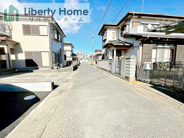 常総市東野原第1　新築戸建の前面道路含む現地写真