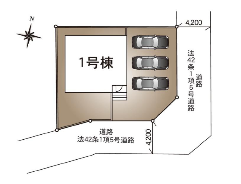 常総市東野原第1　新築戸建の区画図