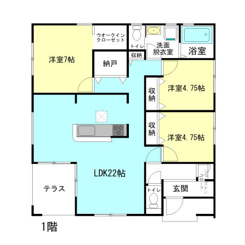 【間取り】 | リーブルガーデン.S前橋市富士見町第11時沢ー④ | 人気の平屋住宅登場です！
納戸付きのモダンな3LDK間取り！