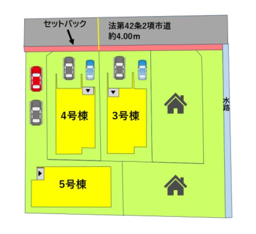 熊本市南区御幸西2丁目第4-3棟（4号棟）　の区画図|配置図（4号棟）