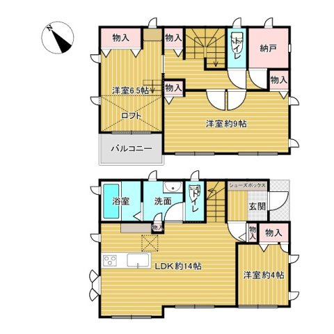 【オール電化】石岡市南台中古戸建(積水ハウス設計)の間取り