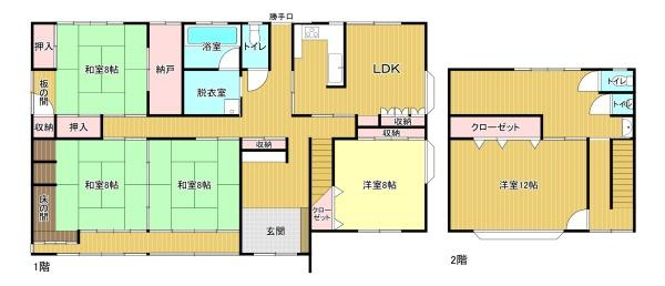 出雲市西園町　中古戸建の間取り