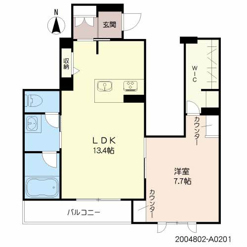 熊本市中央区坪井５丁目の賃貸マンションの間取り