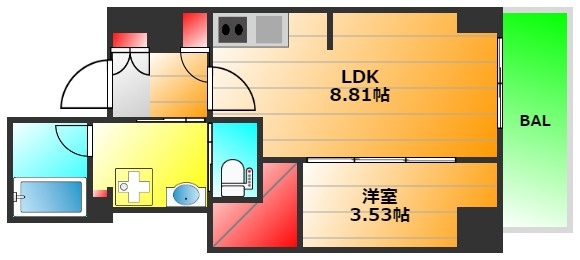 シーズンフラッツ靭本町の間取り|現状有姿