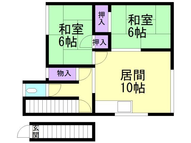 室蘭市知利別町２丁目２０－２２借家の居間・リビング