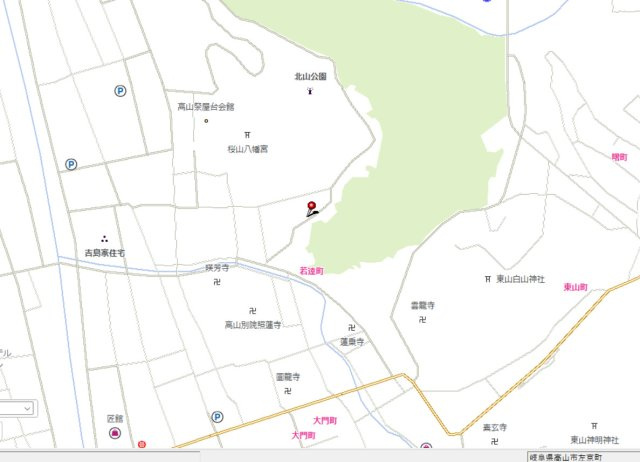 10/15新規　戸建　高山市左京町　1300万の地図