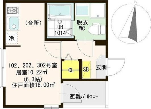 ハーモニーテラス市岡の間取り