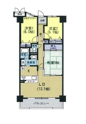 水鉄ガーデンパレス岩出の間取り