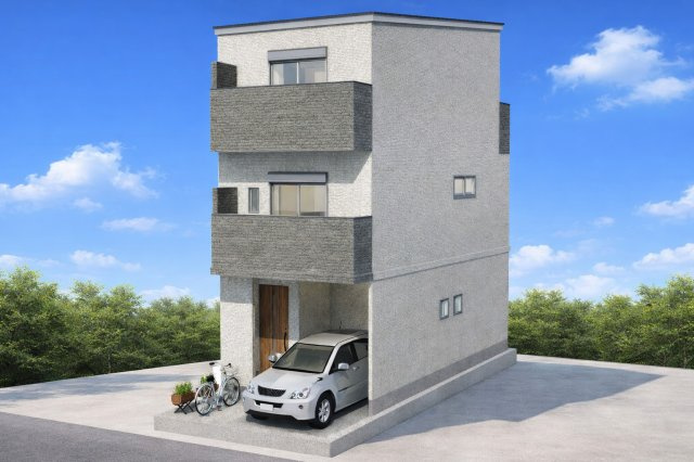 明野町Aプラン　建築条件付土地の外観パース|【外観/イメージパース】