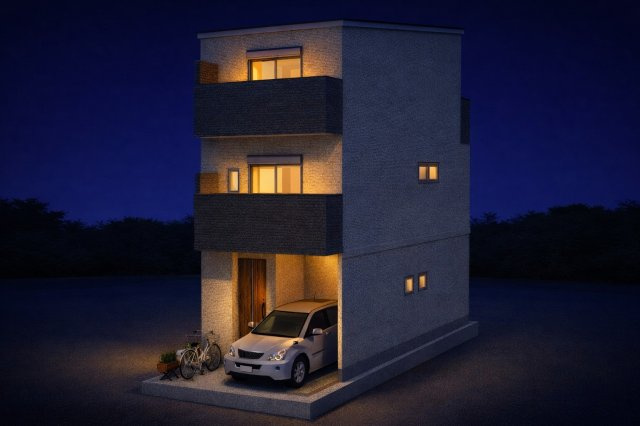 明野町Aプラン　建築条件付土地の外観パース|【外観/イメージパース】