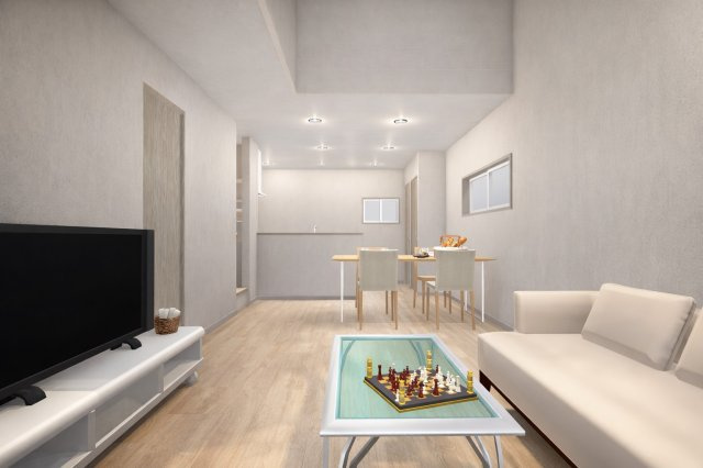 明野町Aプラン　建築条件付土地の完成予想図|【LDK18.5帖/イメージパース】