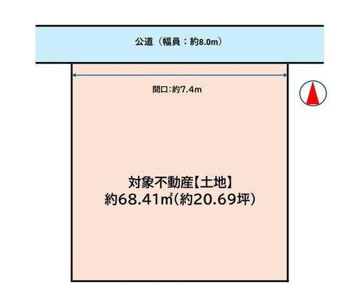 大阪市北区本庄東2丁目　【　土地　】の区画図